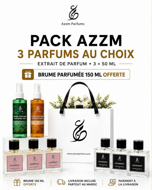 Pack AZZM – 3 PARFUMS AU CHOIX